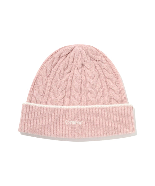 LOGO CABLE LAMBS WOOL BEANIE