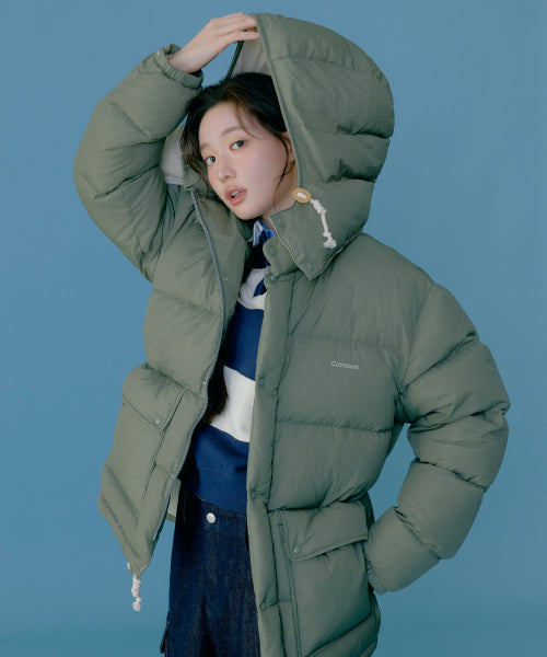 DETACHABLE HOOD MID DOWN JACKET
