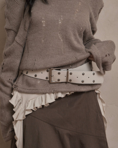 Double Stud Belt (white)