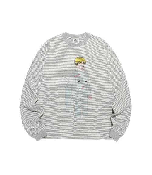 GAKIYA ISAMU STRIPE BIG BIG L/S TEE_GREY(NG2FFUT550C)