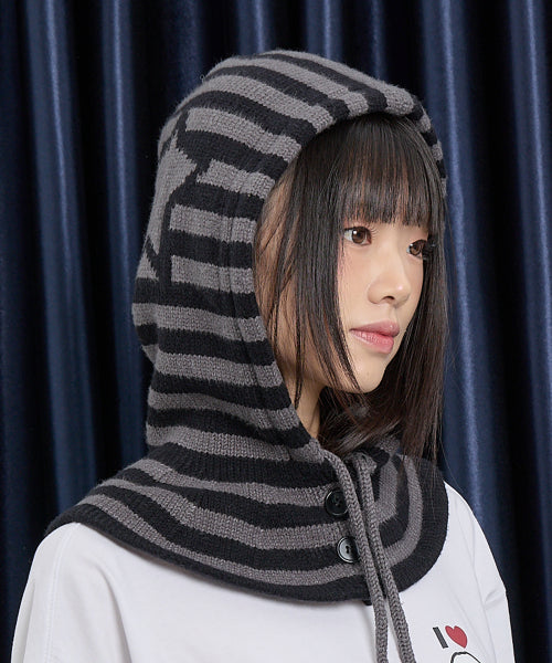 Stripe Star Balaclava CHARCOAL