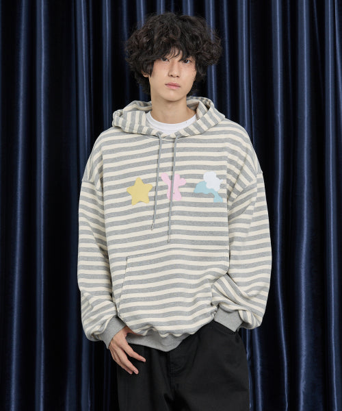 Spray Star Dolphin Hoody STRIPE GREY
