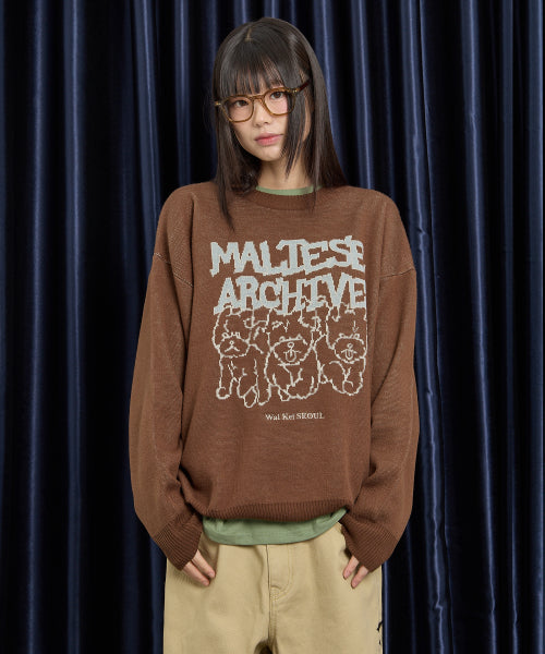 Maltese Archive Line Graphic Knit Ver.2 BROWN