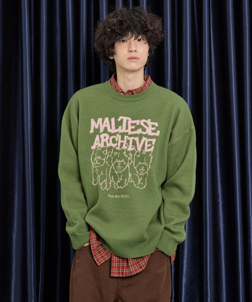 Maltese Archive Line Graphic Knit Ver.2 GREEN