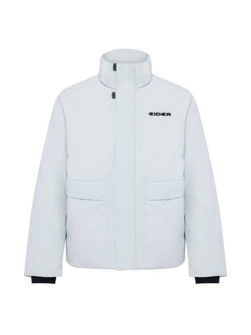 La Belle (La Belle) Men's Cashmere Short Coat Down Jacket_Snow Grey
