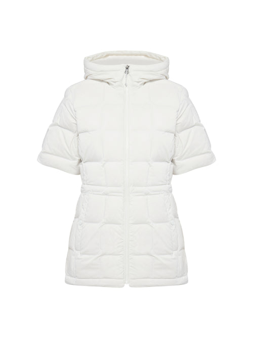 BASIC (Basic) Women's Tube Short-Sleeved Middle Down Jacket_Cream