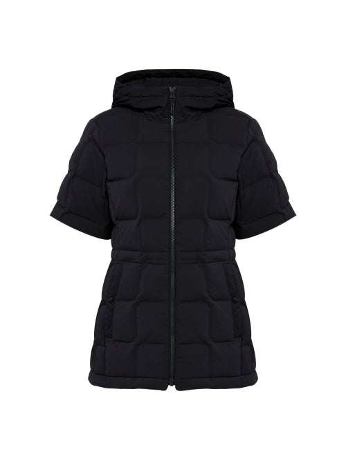 BASIC (Basic) Women's Tube Short-Sleeved Middle Down Jacket_Black