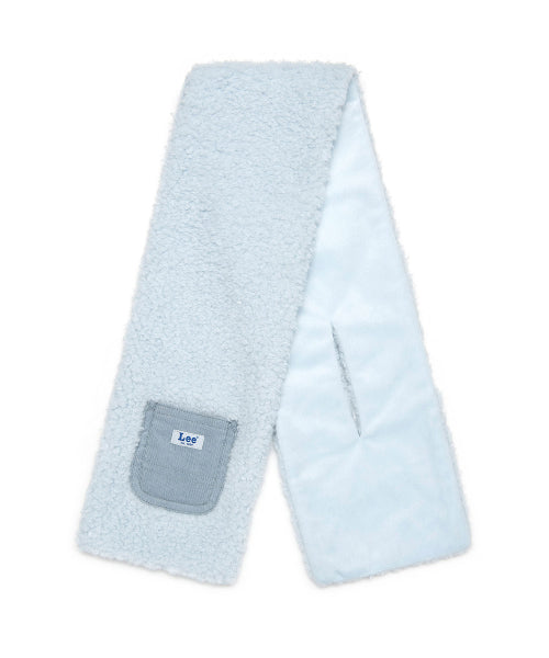 Fleece Pocket muffler light blue