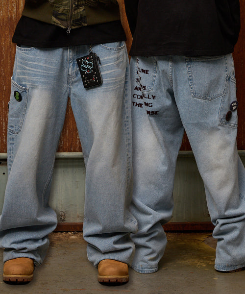 NO STRESS Big Pocket Denim Pants LIGHT BLUE
