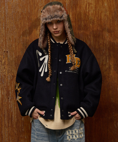 STAY COOL Varsity Jacket NAVY