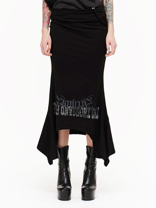 DRAPED TEE SKIRT (BLACK)