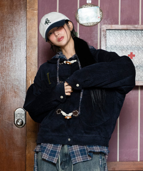 WXJ024 Pocapoca Corduroy Soft Jacket (NAVY)