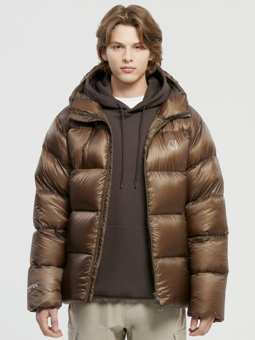 Hyperlight Crystal Goose Down Hoodie Jumper - M_OLIVE KHAKI