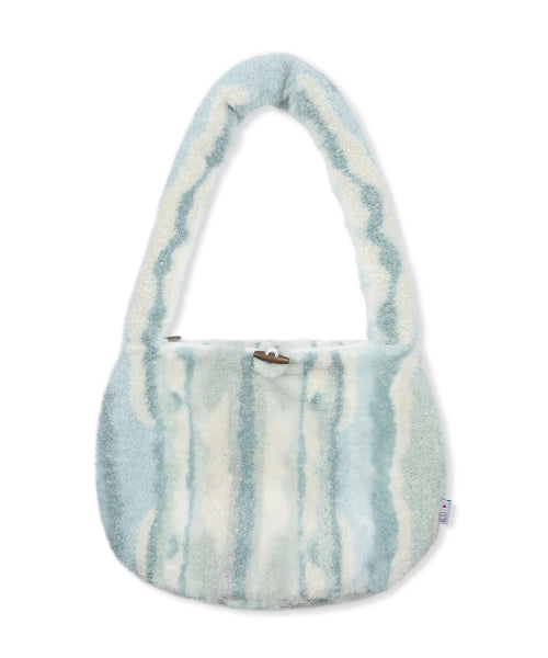 WXAC022 Mokomoko Yuki Fleece Cross Bag (MINT/GRAY)