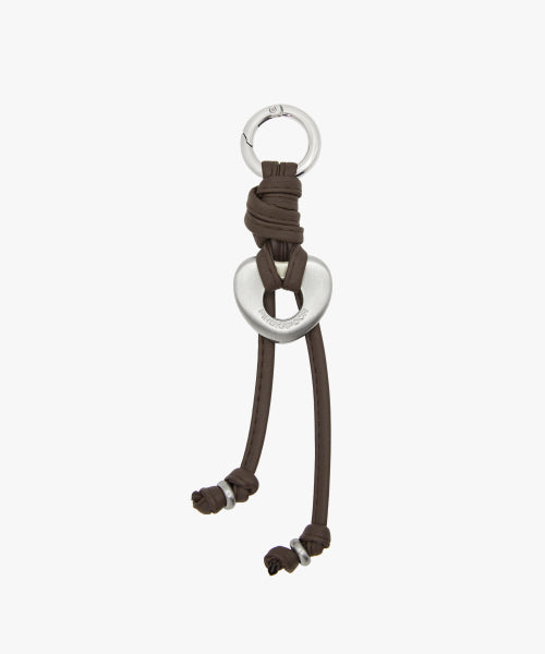 Heart, key ring. - Brown
