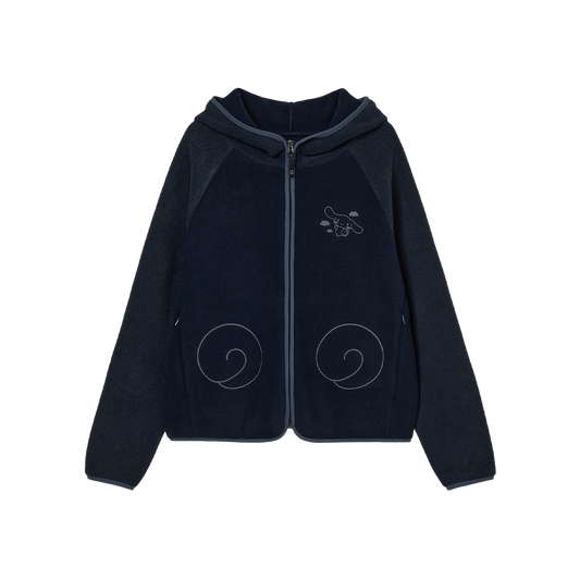 AEAE Cinnamoroll Fleece Hoodie Zip Up Navy