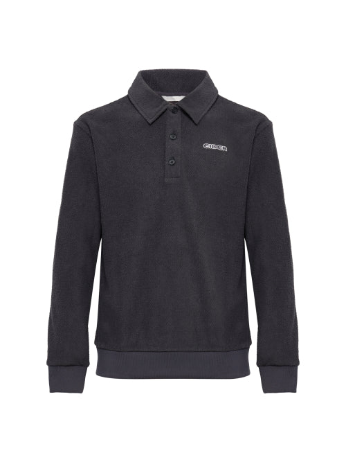 WOOLY (Woolly) Men's long-sleeved turtleneck T-shirt_Dark Gray