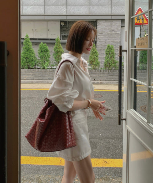 ANC WEAVING MESH BAG_BURGUNDY