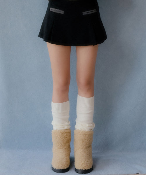 Claude pocket wool mini skirt (black)