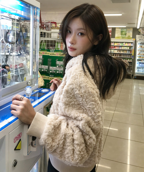 Twin Buckle Hooded Fur Jacket (Pink)