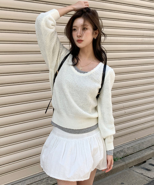 Ruden Unneck Wool Sweater (Ivory)