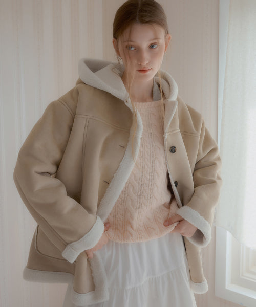 Bailey Hood Mustang Coat (Beige)