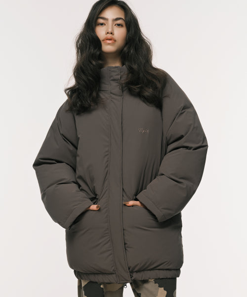 LONG DOWN PUFFER KHAKI BROWN