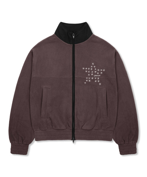 GJ109 Star Accent Fleece Jacket (BROWN)