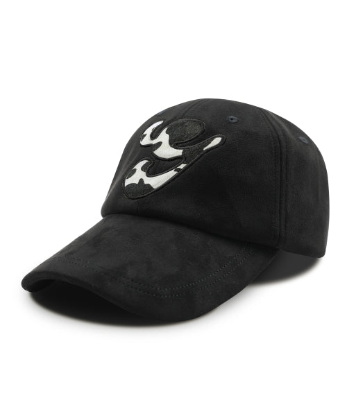 GC073 Hair Orly Applique Suede Ball Cap (BLACK)