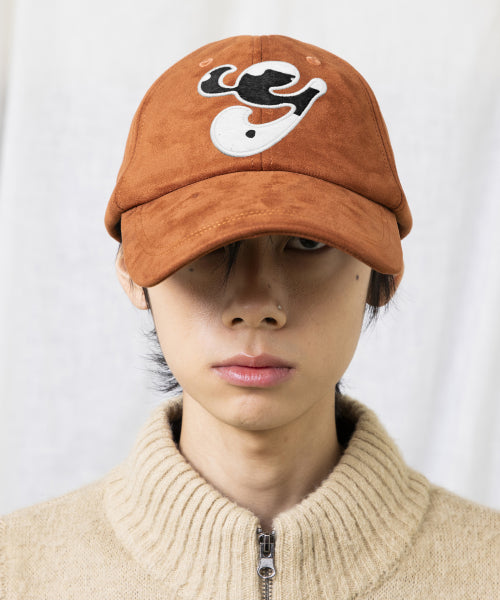 GC073 Hairy Applique Suede Ball Cap (BROWN)