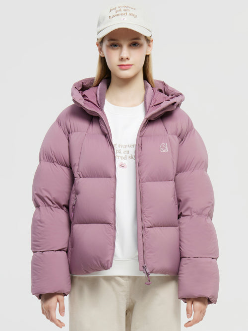 Lysa Crystal Down Camping Hoodie Jumper - W_Greyish Pink