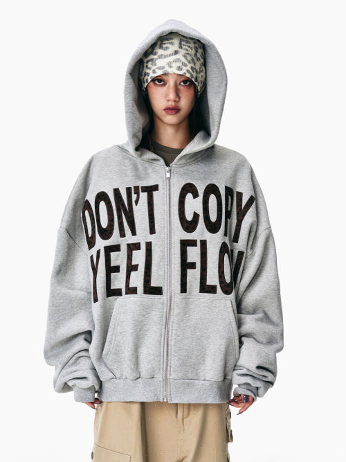 DONT COPY ZIP-UP HOODIE GREY