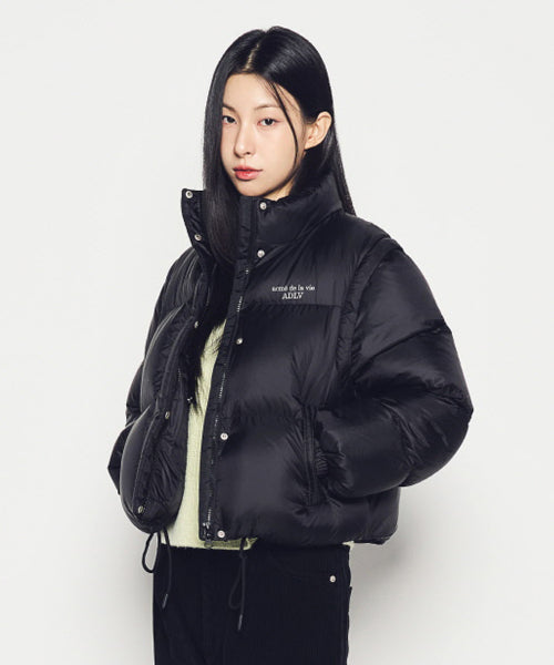 WOMAN DETACHABLE CROP DUCK DOWN JACKET