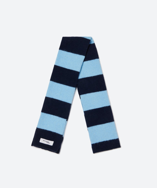 M.C Stripe Hairy Knit Muffler / Navy