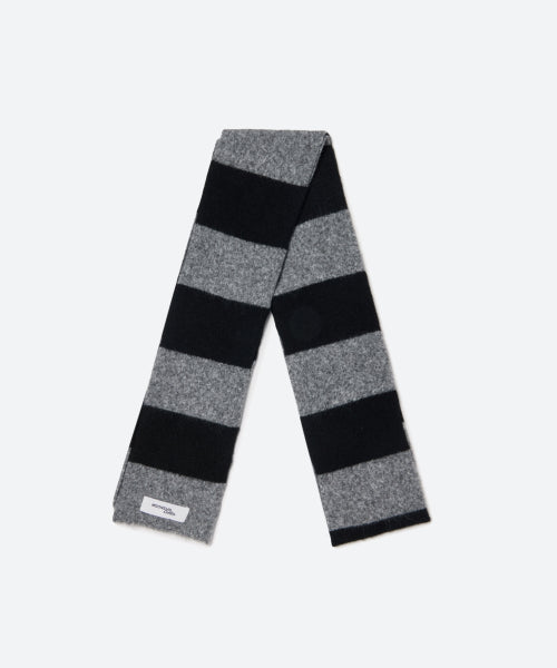 M.C Stripe Hairy Knit Muffler / Gray