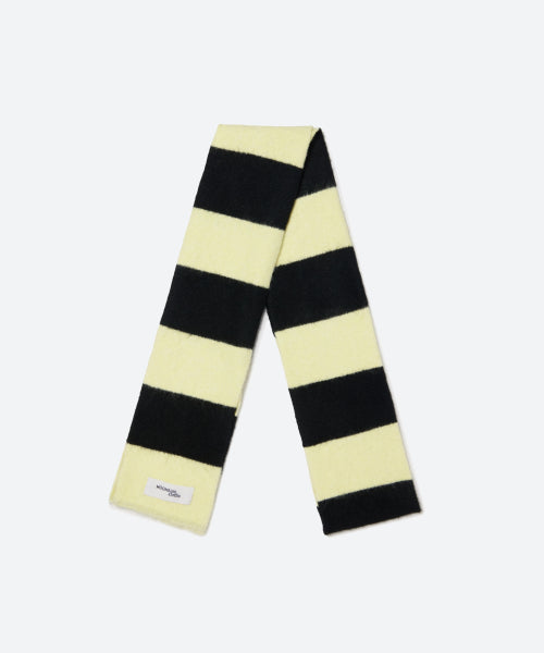 M.C Stripe Hairy Knit Muffler / Black