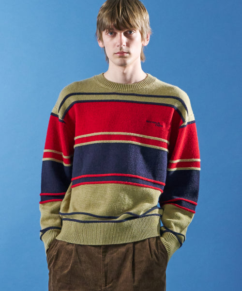 M.C UNISEX, Color Block Knit / Beige
