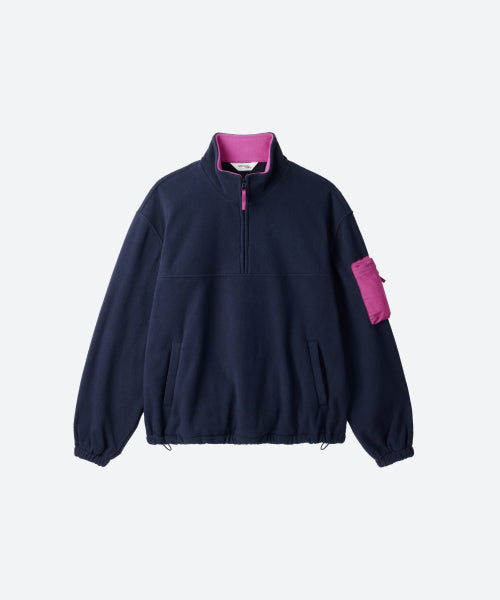 M.C UNISEX, Half Zip-up Fleece / Navy
