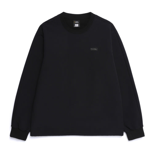 N254USW050 아르켈론 더블웜 기모 우븐 맨투맨 BLACK
