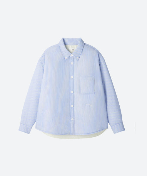 M.C UNISEX, Stripe Padded Shirt Jacket / Sky blue