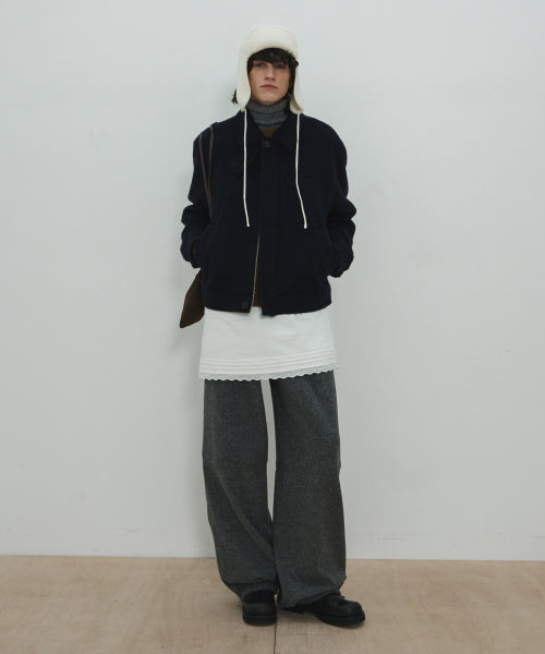 UNISEX, Side Zip Wool Sweat Pants / Gray