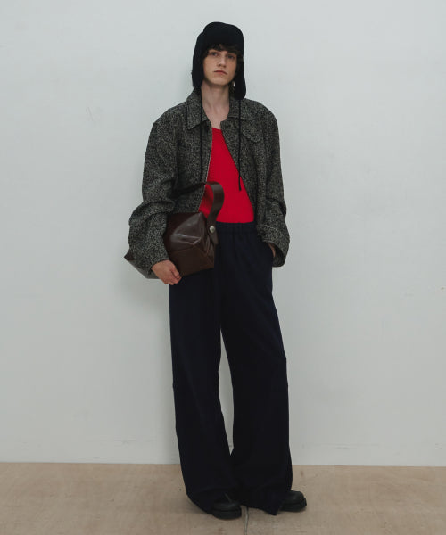 UNISEX, Side Zip Wool Sweat Pants / Navy