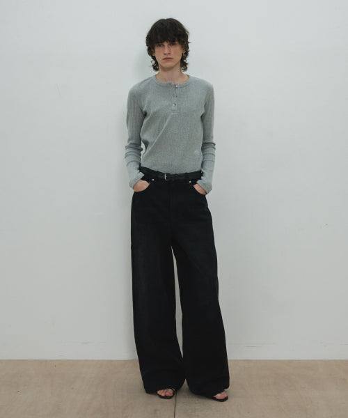 UNISEX, Loose-Fit Denim Pants / Washed black