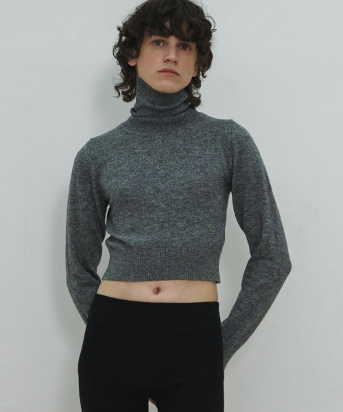 MJ Crop Turtle Neck Knit / Gray