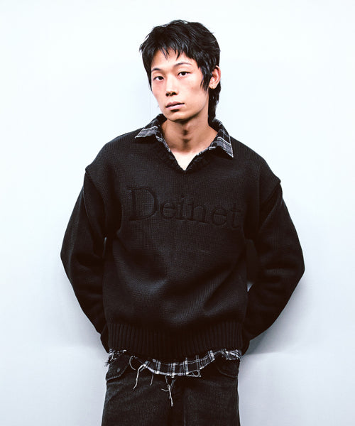 EMBROIDERY EDGE LOGO KNIT IN BLACK