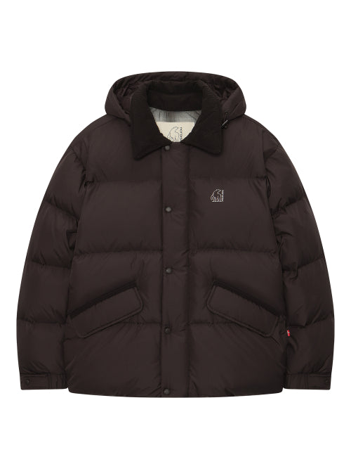 Allbor Crystal Down Hoodie Jumper - M_Dark Brown