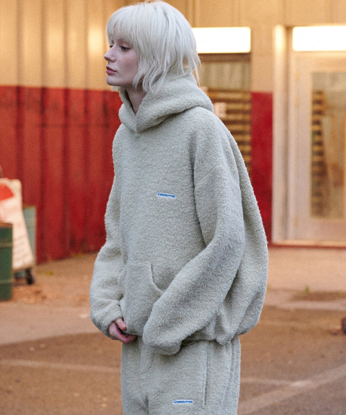 Teddy Wool Hoodie (Sand Beige)