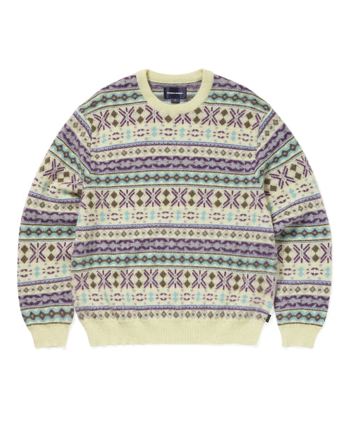 Fair Isle Knit Sweater Lemon