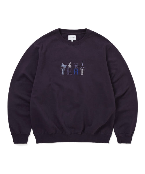 THAT Embroidered Crewneck Dark Purple