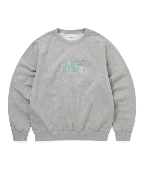 THAT Embroidered Crewneck Dark Heather Grey